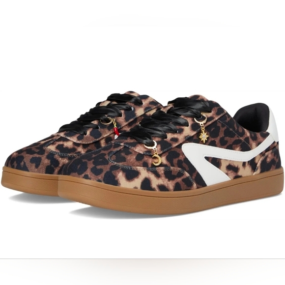 DV By Dolce Vita Voyage Sneaker Leopard Print with White Accents & Charms Sz 8 - Picture 1 of 16